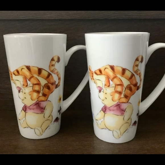 Winnie the Pooh Golden Flowers Latte Mugs (2) - Picture 2 of 5